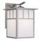 Vaxcel Mission Stainless Steel 1 Light Rectangle Outdoor Wall Lantern White Glass OW14693ST - alternate 1